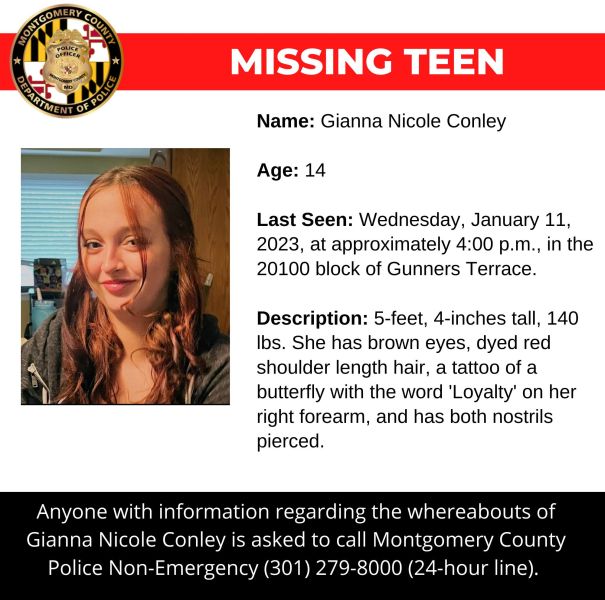 Gianna Nicole Conley, 14-year-old from Germantown missing since January ...