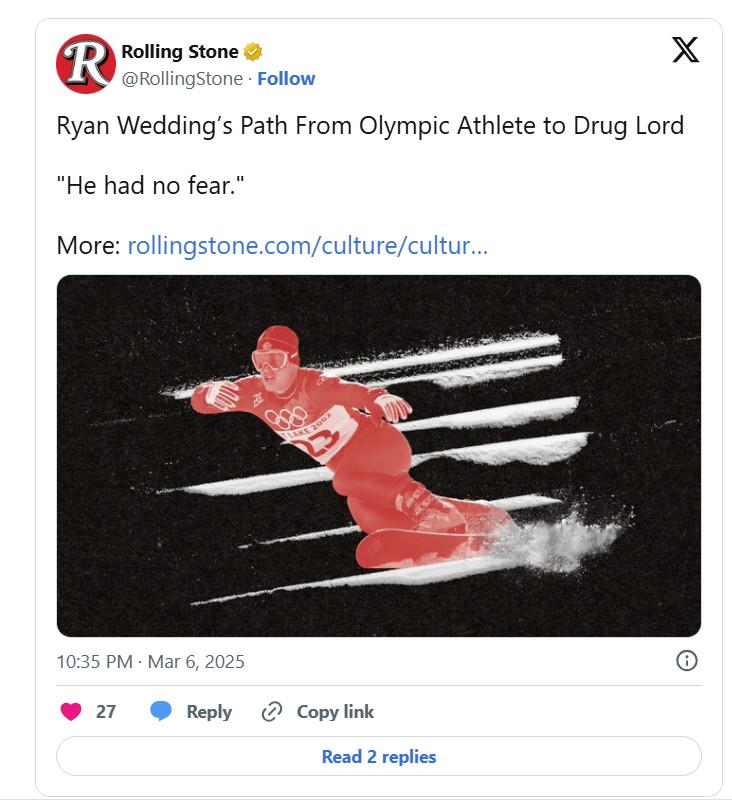 Ace News Today: Ryan Wedding: Former Olympic snowboarder now on FBI's Ten Most Wanted list. Image credit: X