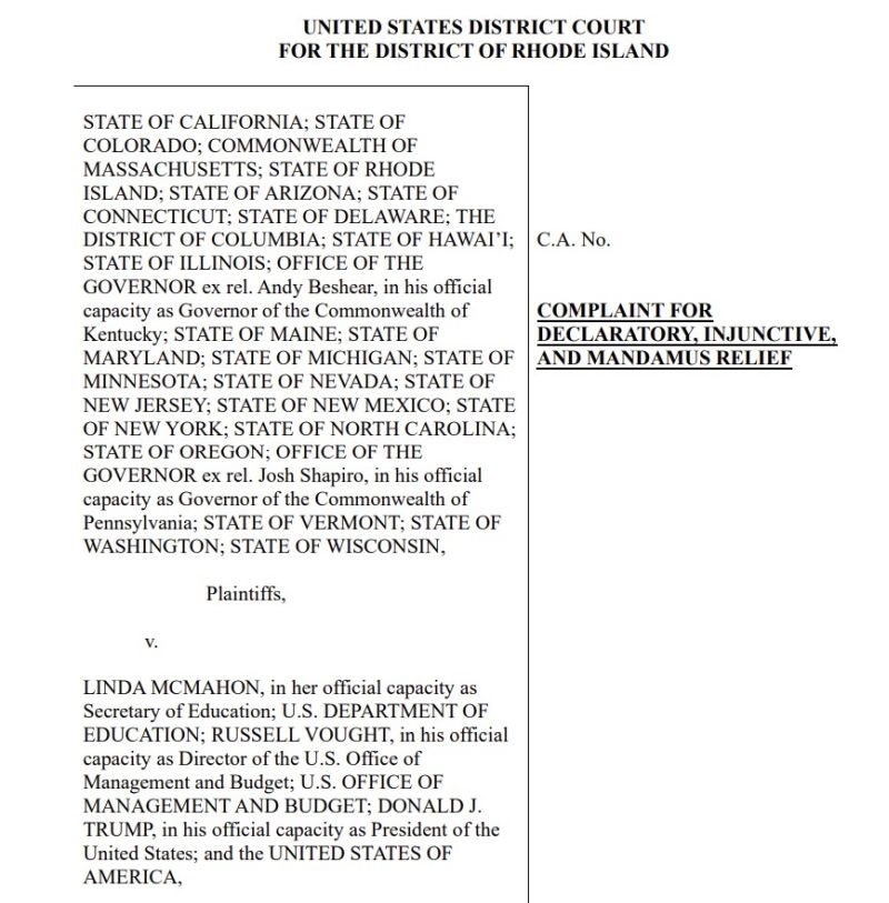 Ace News Today: More than 20 states sue Trump administration over billions in frozen education funds.