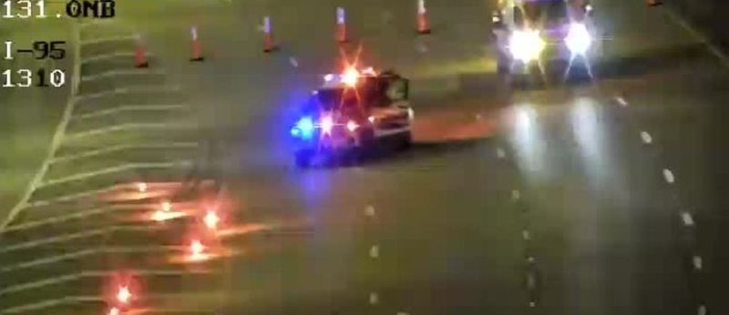 Ace News Today: Police standoff that closed I-95 for hours ends with murder suspect being shot and killed . Image credit: X