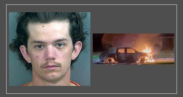 Florida teen arrested after setting a friend and his pickup truck on fire