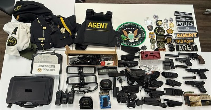 Ace News Today: Cops charge Beltsville man with impersonating a police officer and related forearm offenses. Image credit: Prince George’s County Police Department