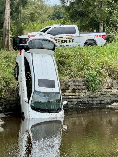 Ace News Today: Missing woman whose car found crashed into canal found days later, naked, alive, waving down traffic. Image credit: SLCSO