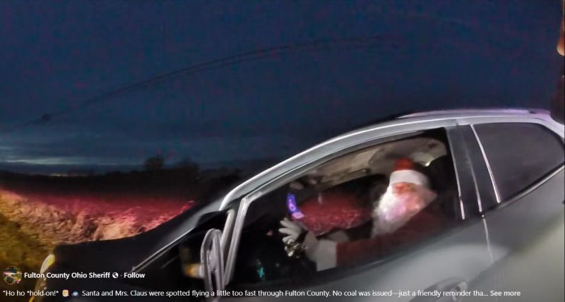 Ace News Today: ‘Ho Ho Hold It Right There!’ Santa and Mrs. Claus busted for speeding in Ohio. IMage credit: Fulton County Sheriff’s Office, Ohio