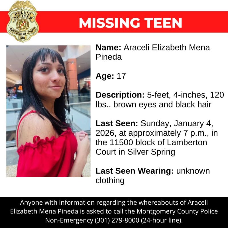 Ace News Today: 17-year-old girl reported missing from Montgomery County. Image credit: MCPD

