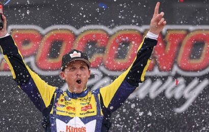 Denny Hamlin makes NASCAR history with third straight Cup victory at Pocono