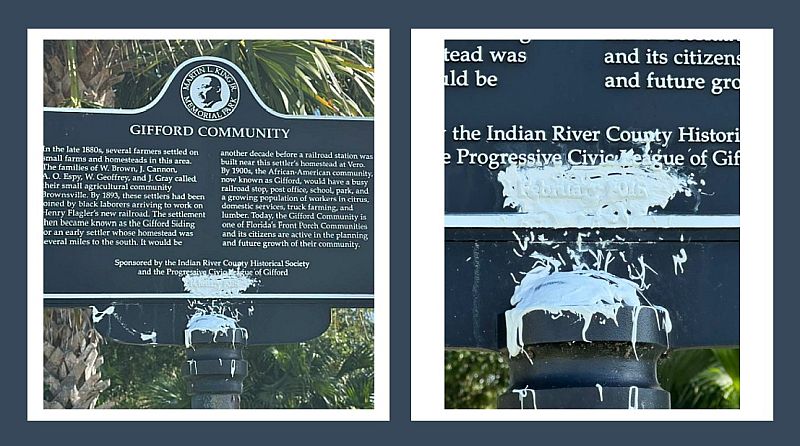 Ace News Today: Arrest made in Gifford church vandalism spree - suspect found with paint on her hands. Image credits: IRCSO
