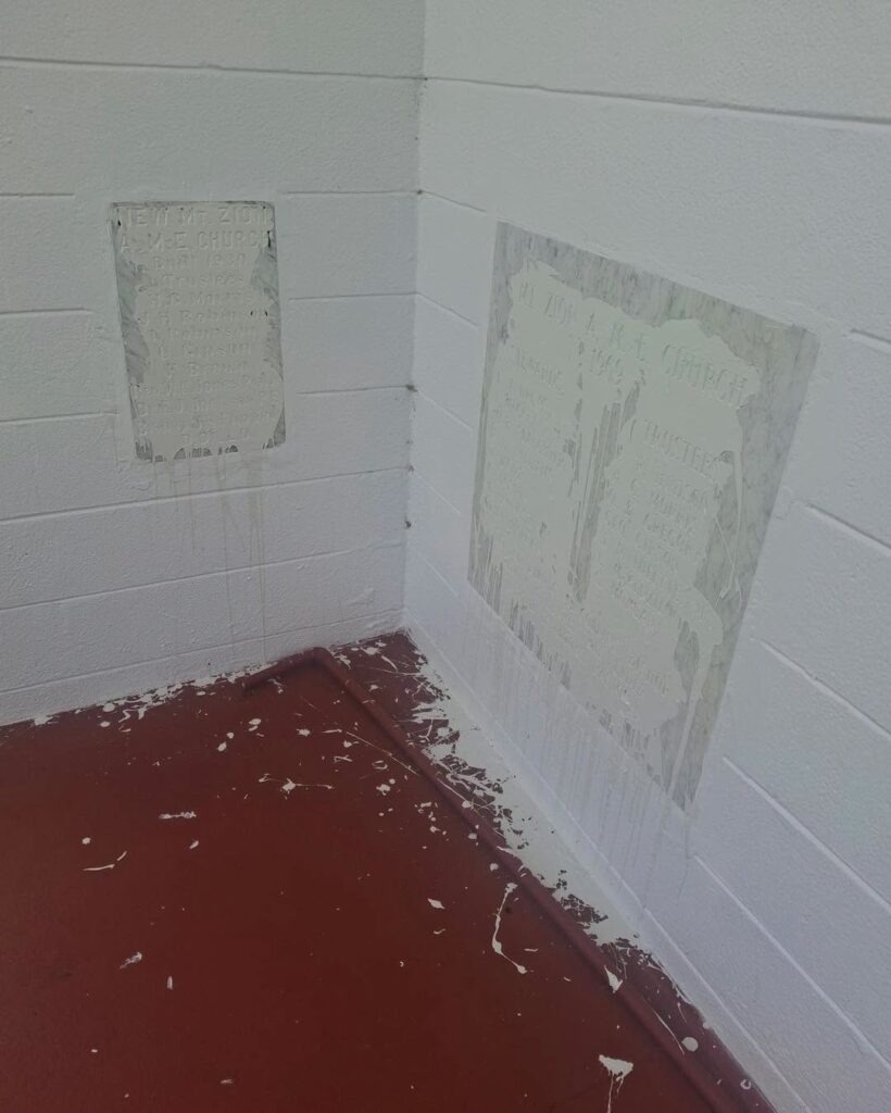 Ace News Today: Arrest made in Gifford church vandalism spree - suspect found with paint on her hands. Image credits: IRCSO