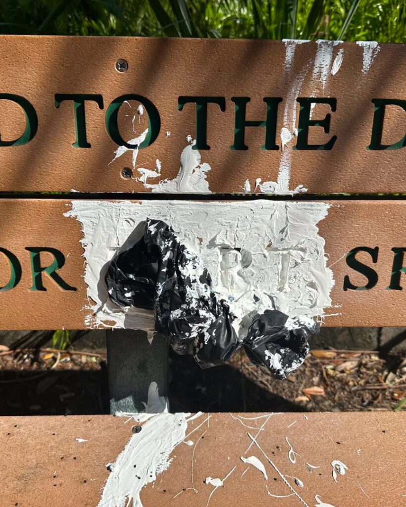 Ace News Today: Arrest made in Gifford church vandalism spree - suspect found with paint on her hands. Image credits: IRCSO