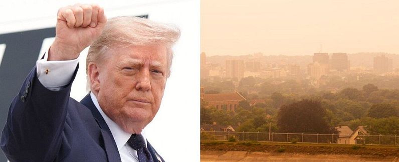 Ace News Today: Trump threatens new tariffs on Canada as massive wildfire smoke settles into the U.S. Image credit: X