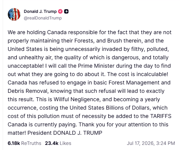 Ace News Today: Trump threatens new tariffs on Canada as massive wildfire smoke settles into the U.S. I